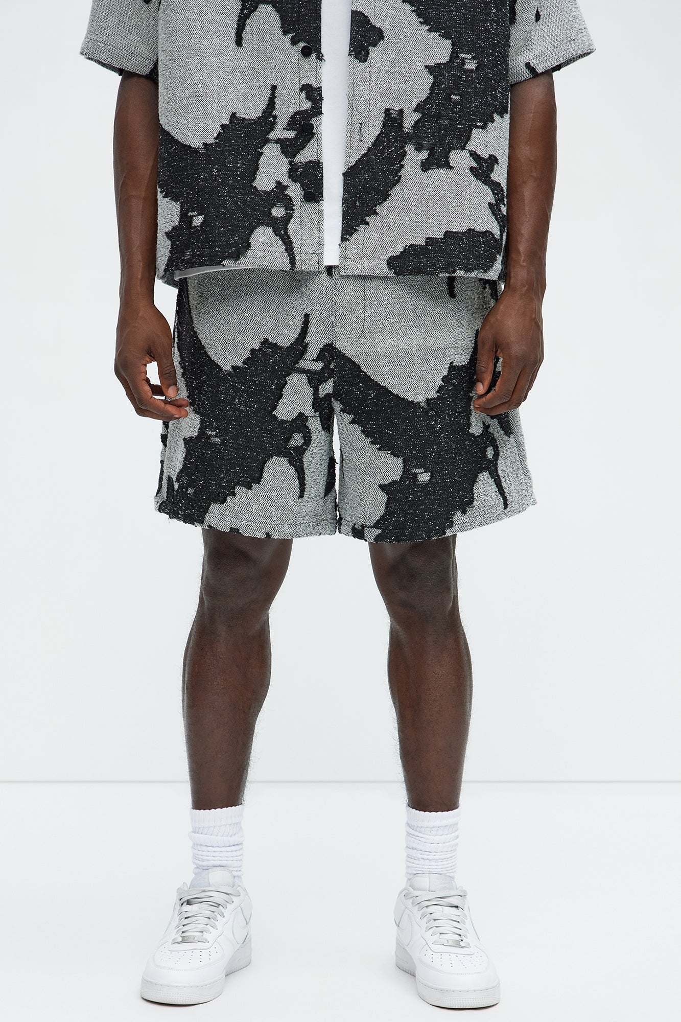 Inkblot Textured Shorts - Black/combo image 1