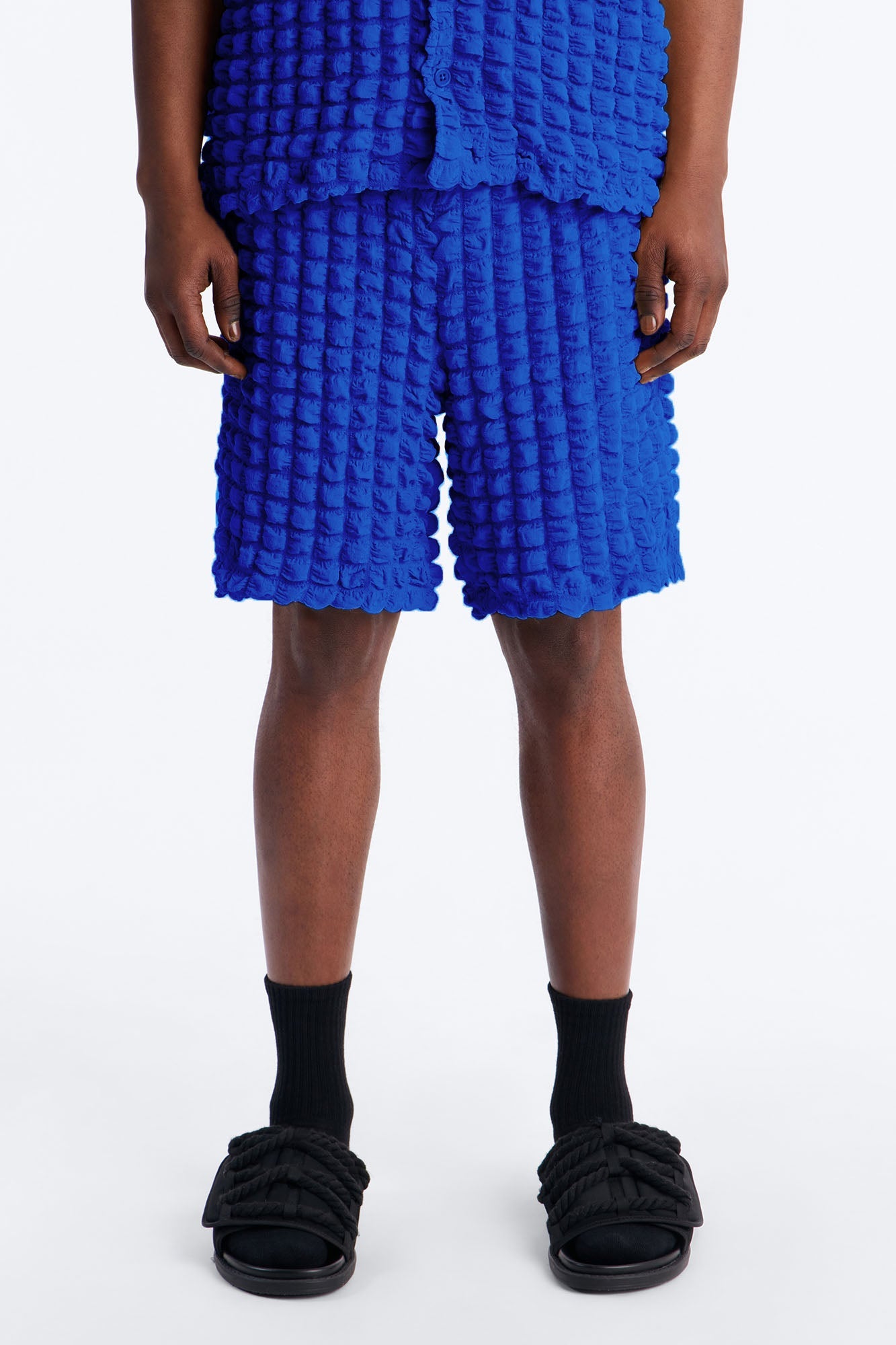 Relaxed Effervesce Textured Short - Blue image 1