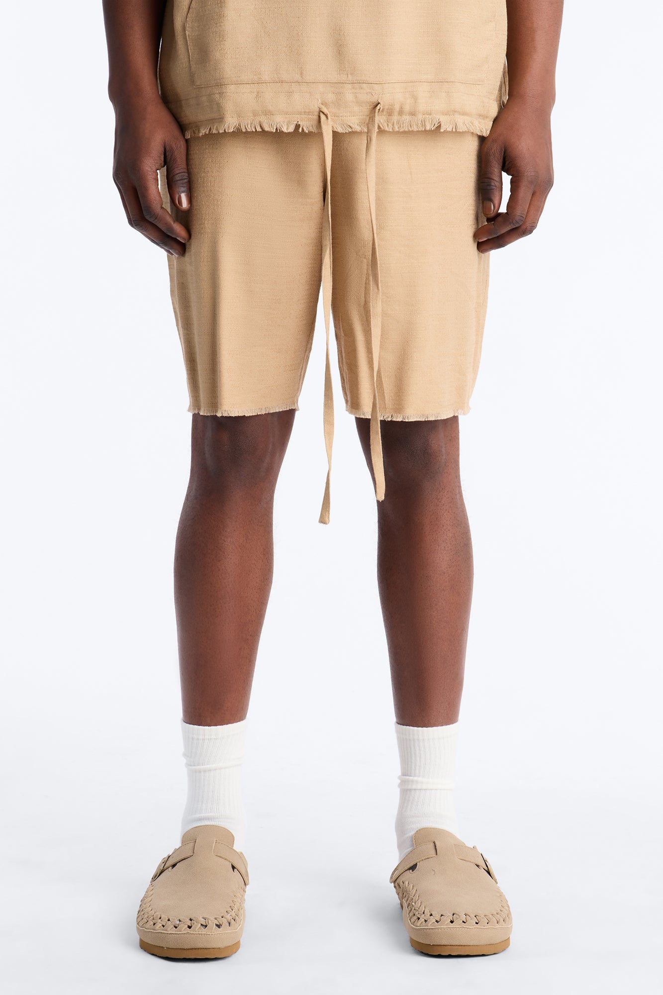 Relaxed Tropic Fearless Frayed Short - Tan image 1