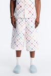 Baggy Watercolor Window Denim Short - White image 1