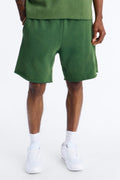 Washed Raw Edge Baggy Sweatshort - Green image 1