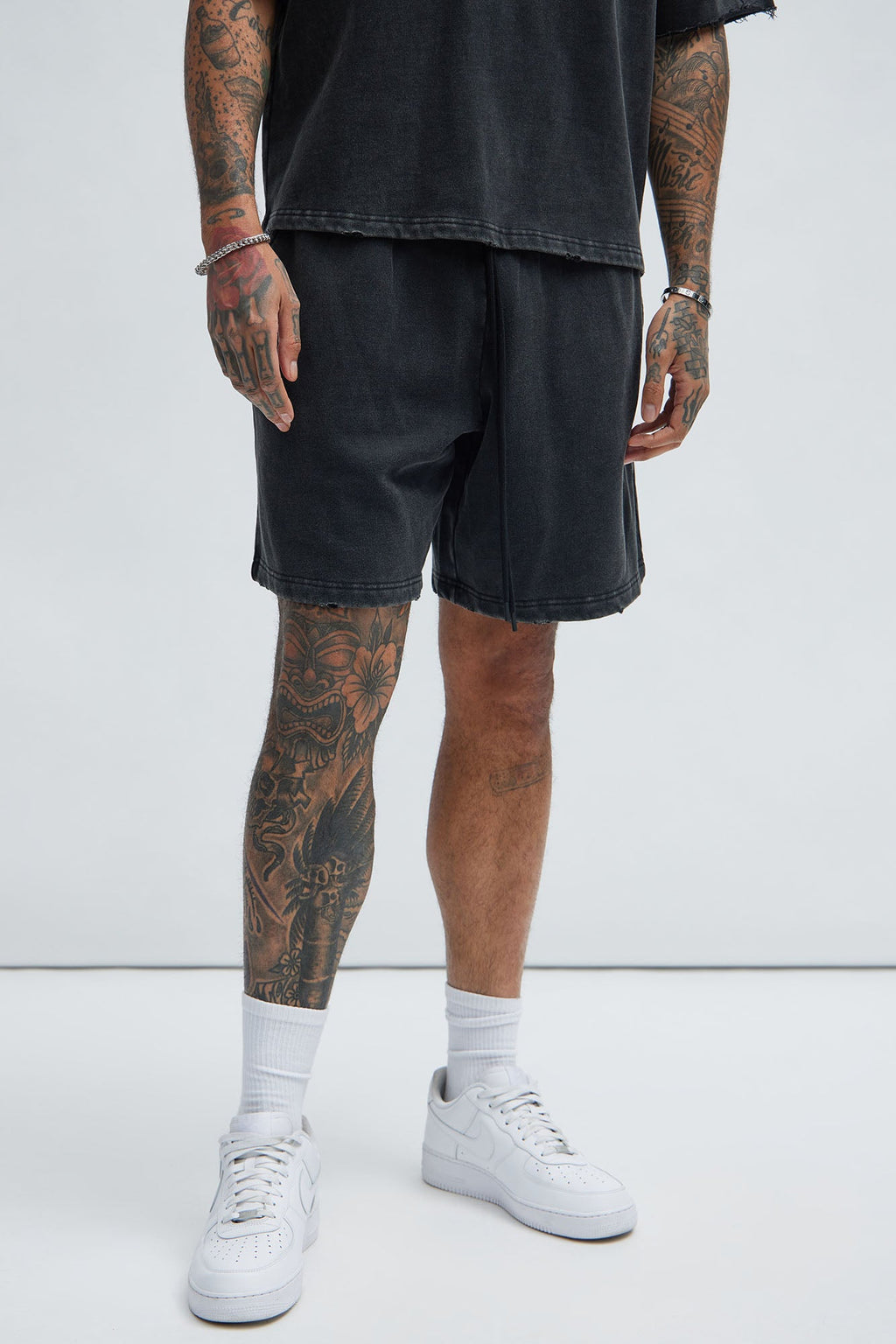 Tyson Heavy Wash Relaxed Shorts - Black Wash image 1