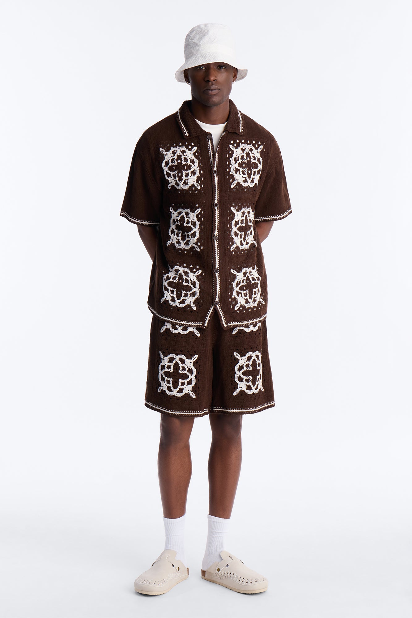 Relaxed Lido Isle Crochet Short - Brown image 1