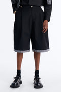Baggy Pleated Milano Short - Black image 1