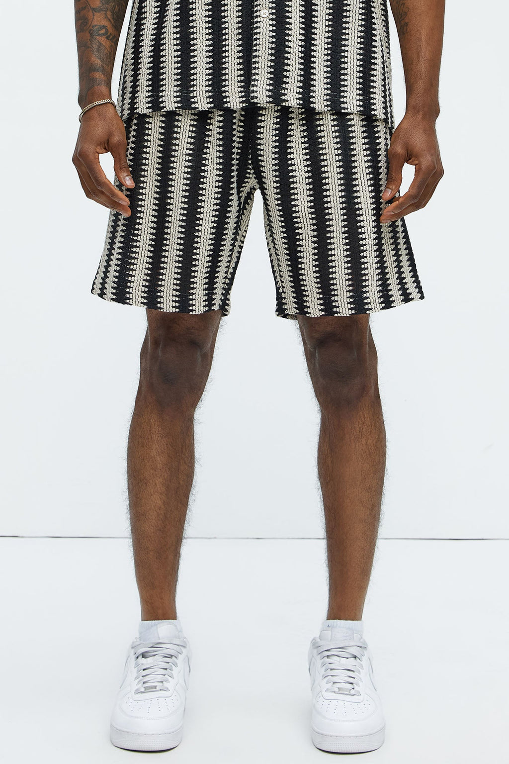 Summit Striped Relaxed Shorts - Black/combo image 1