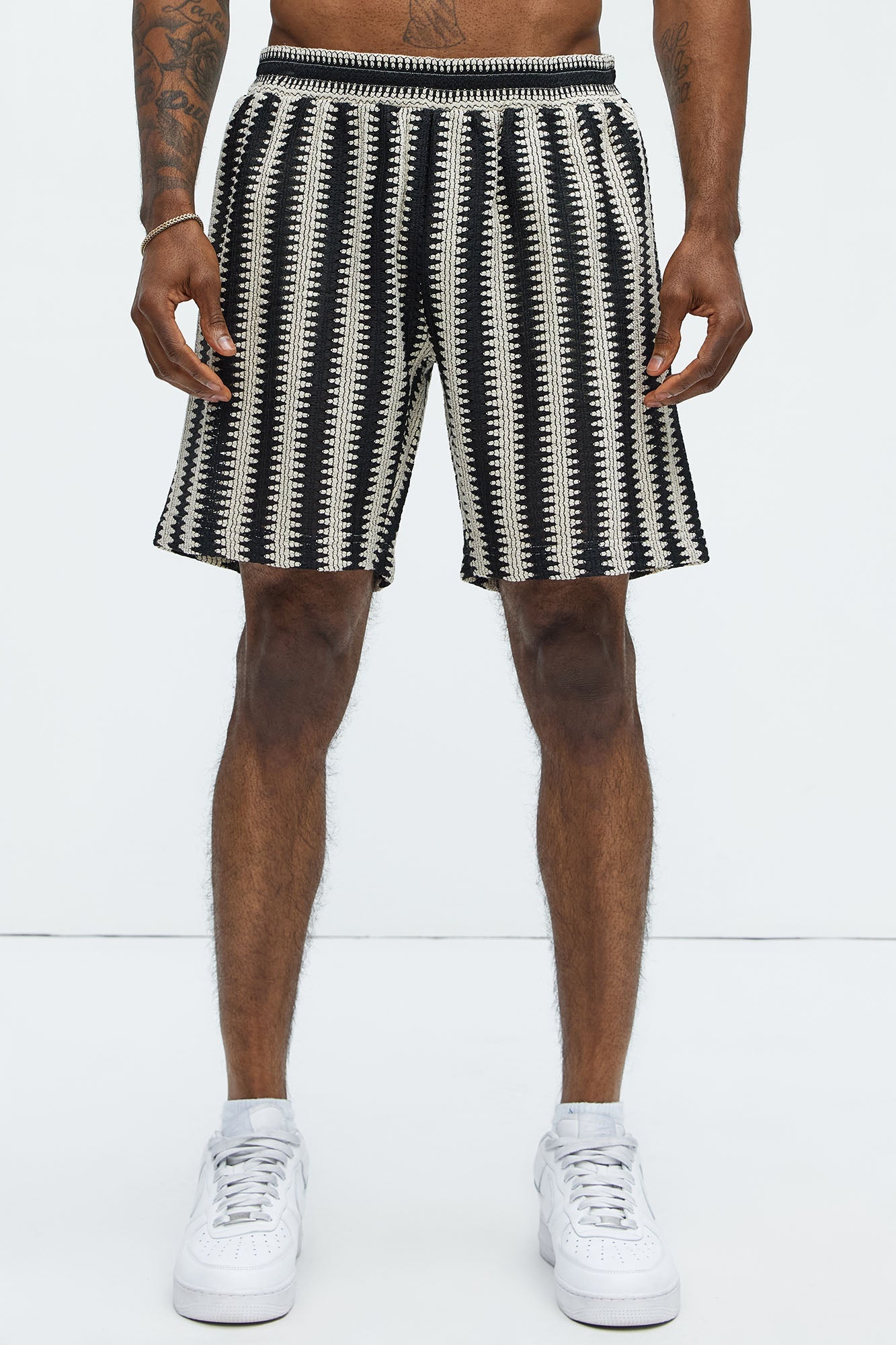 Summit Striped Relaxed Shorts - Black/combo image 3