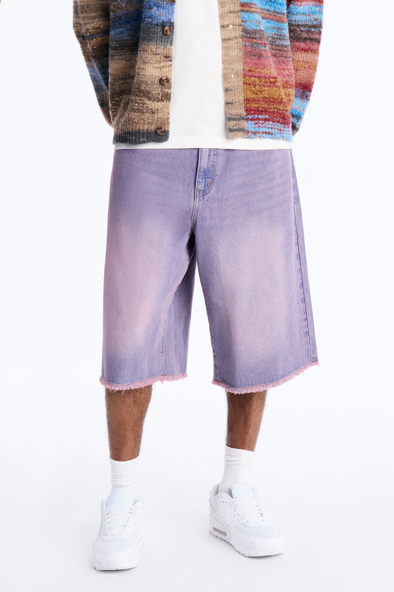 Baggy Miami Fade Denim Short - Pink image 1