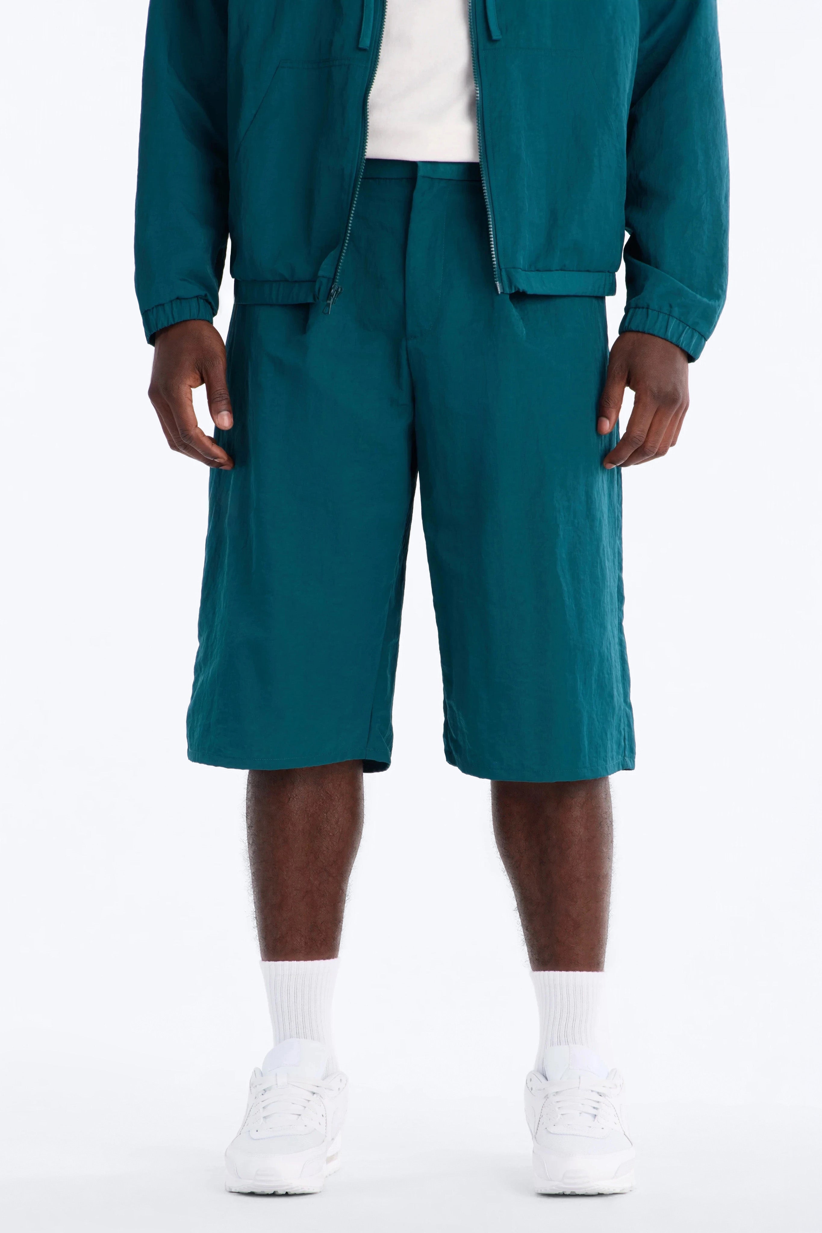 Baggy Pleated Tech Short - Teal image 1
