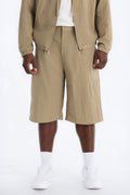 Baggy Pleated Tech Short - Khaki image 1