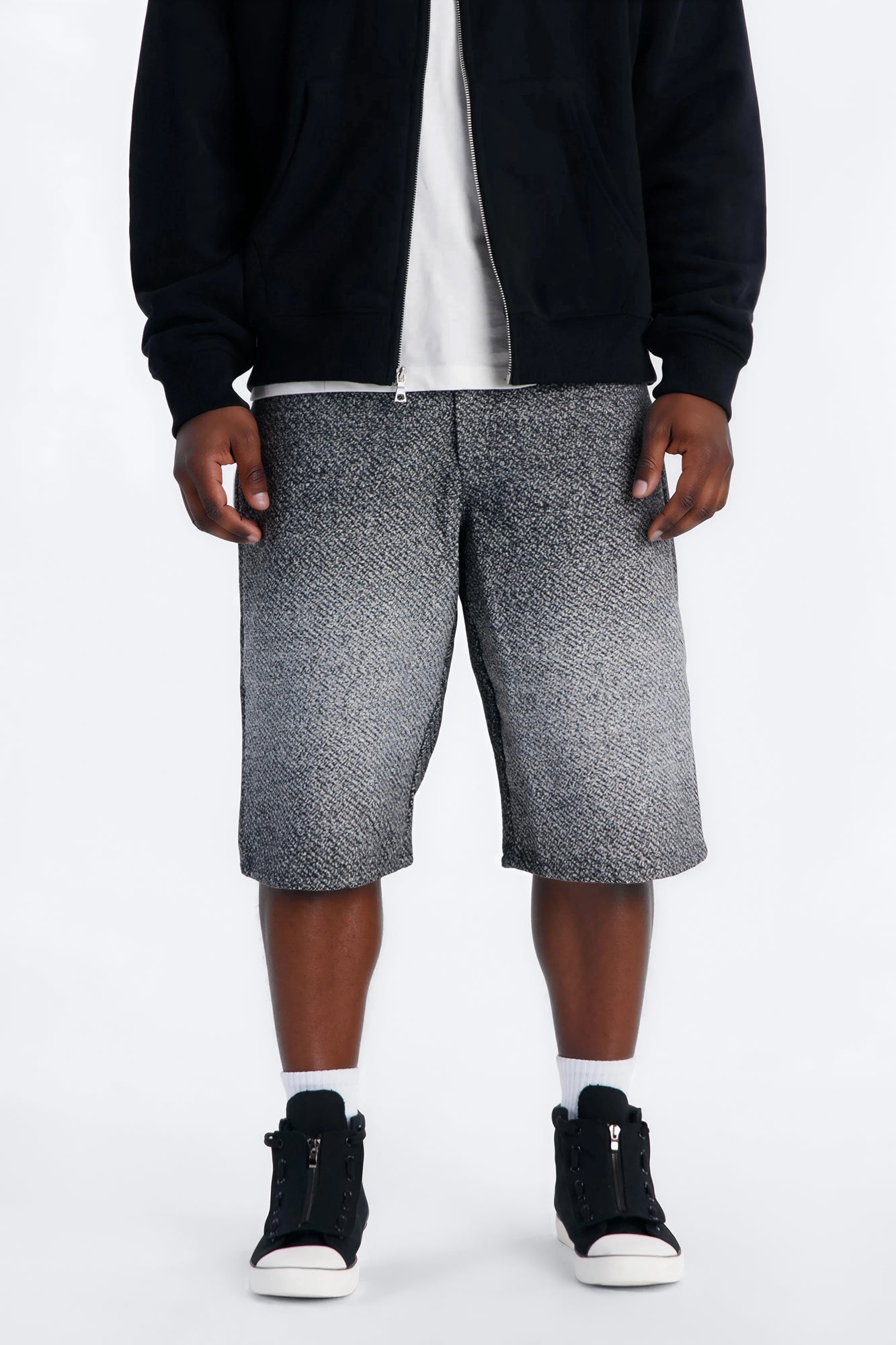 Baggy Tapestry Denim Short - Grey image 1