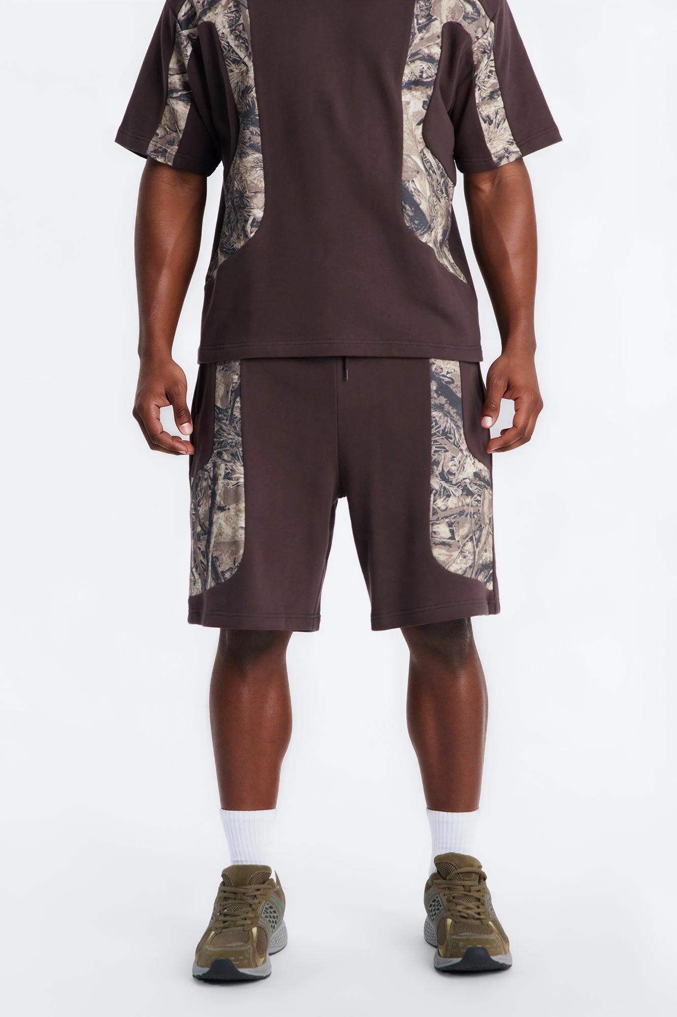 Camo Paneled Sweatshort - Camouflage image 1