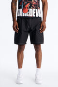Relaxed Diamond Appeal Contrast Thread Short - Black image 1