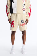 Scarface Embroidery Patch Sweatshorts - Khaki image 1