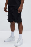 Barker Relaxed Denim Shorts - Black image 1