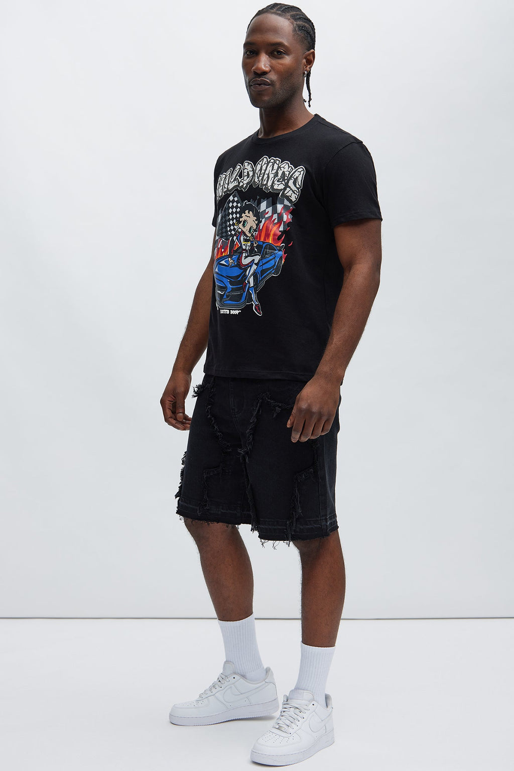 Barker Relaxed Denim Shorts - Black image 2