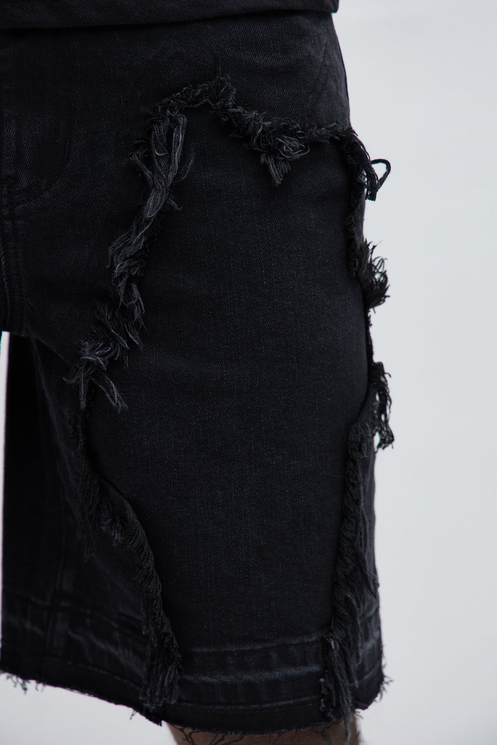 Barker Relaxed Denim Shorts - Black image 4