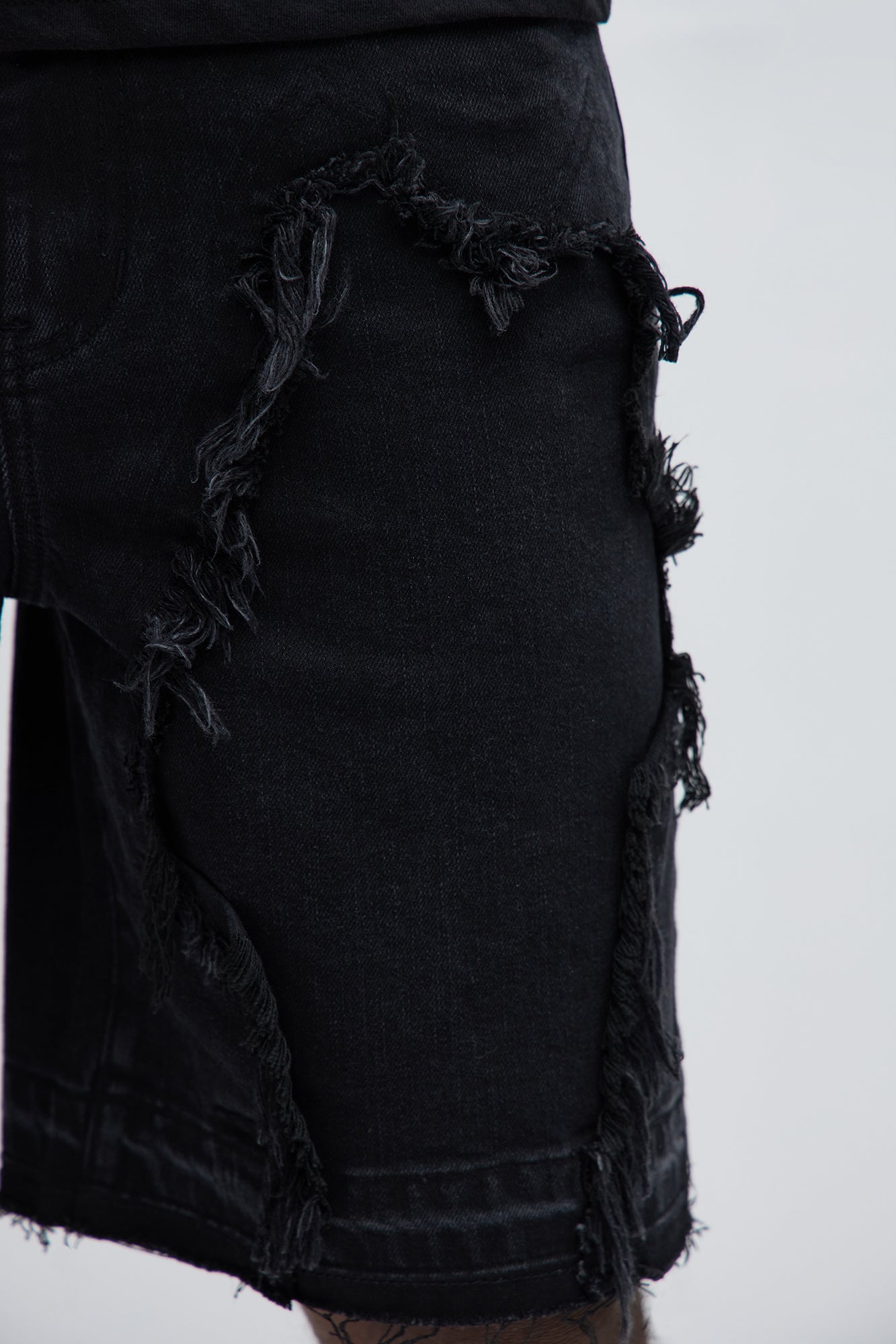 Barker Relaxed Denim Shorts - Black image 4