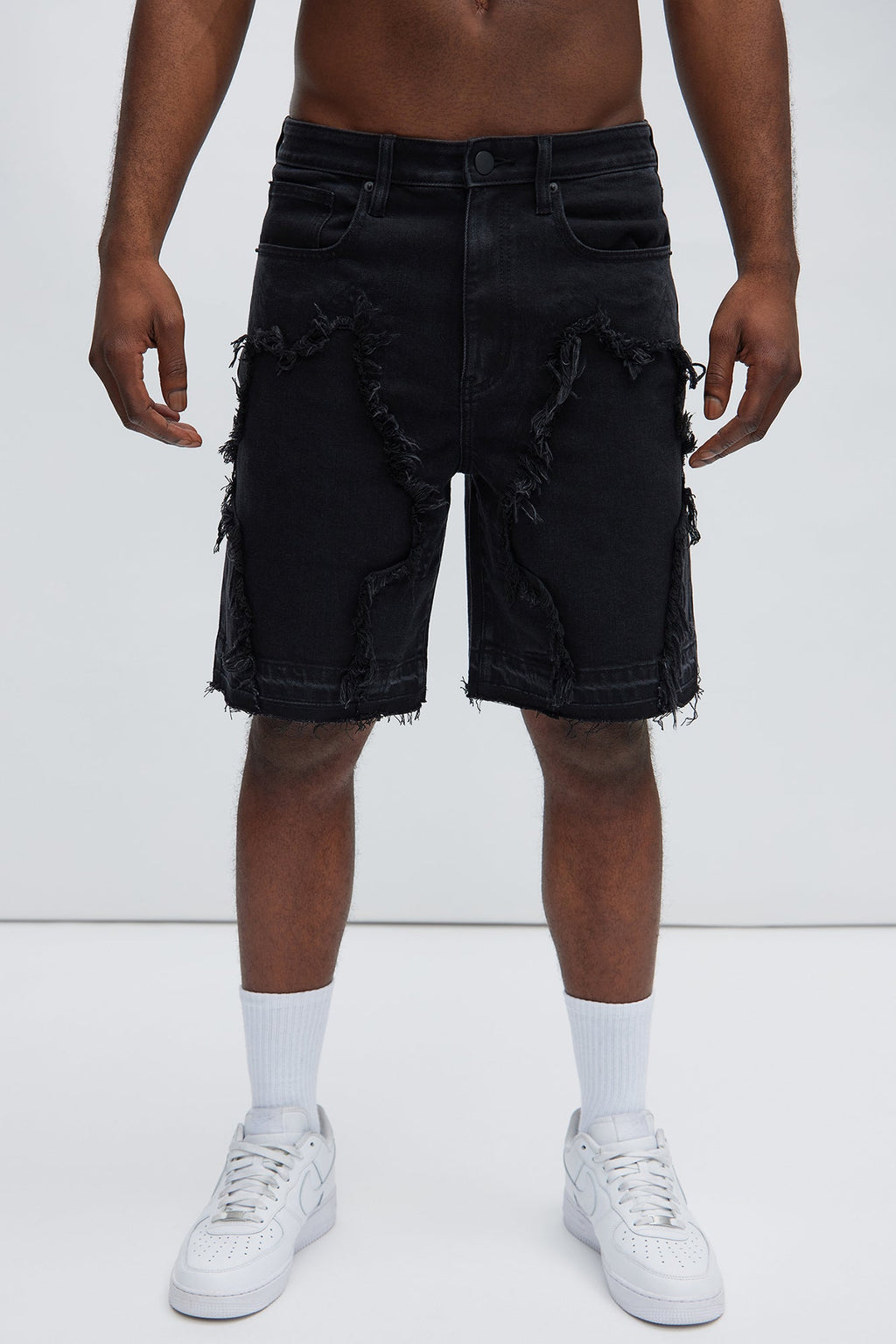 Barker Relaxed Denim Shorts - Black image 3