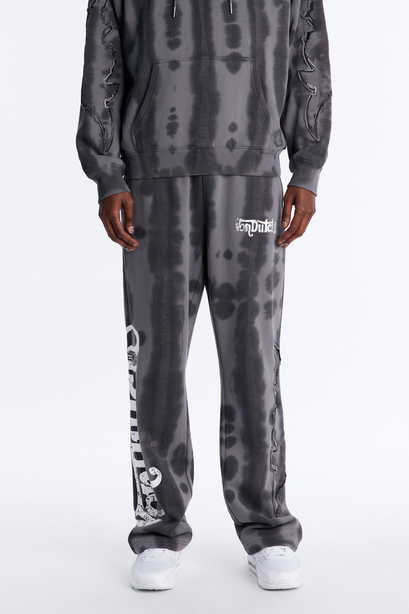 Baggy Von Dutch Outlaw Raw Edge Sweatpants - Charcoal image 1