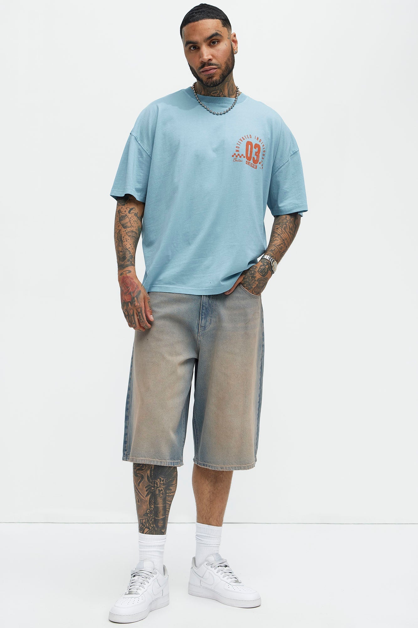 Colin Baggy Denim Short - Vintage Blue Wash image 3
