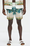 Moulay Palm Printed Swim Mid Trunk - Cream/combo image 1