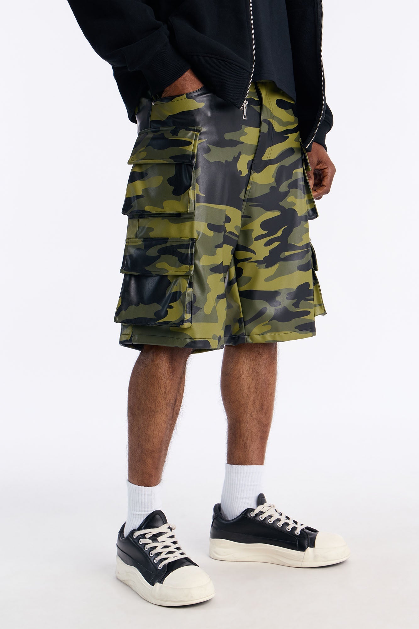 Faux Leather Camo Mirage Cargo Short - Camouflage image 1