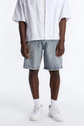 I Be Jeweled Relaxed Denim Short - Light Blue Wash image 1