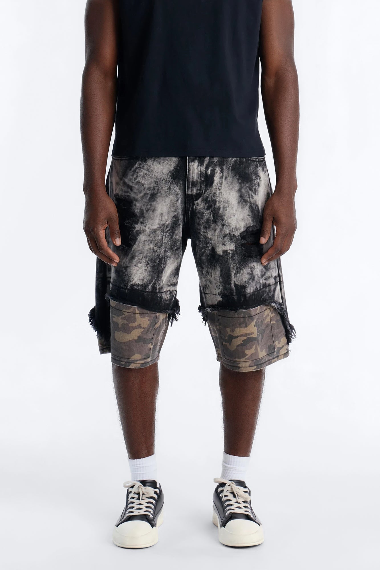 Baggy Safari Riot Denim Short - Black Wash image 1