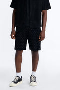 I Be Jeweled Relaxed Denim Short - Black image 1