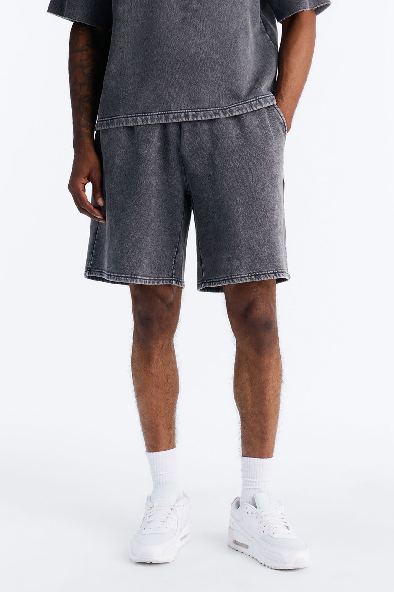 On The Go Washed Sweatshort - Charcoal image 1