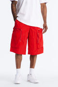 Baggy Oversized Pockets Tech Short - Red image 1