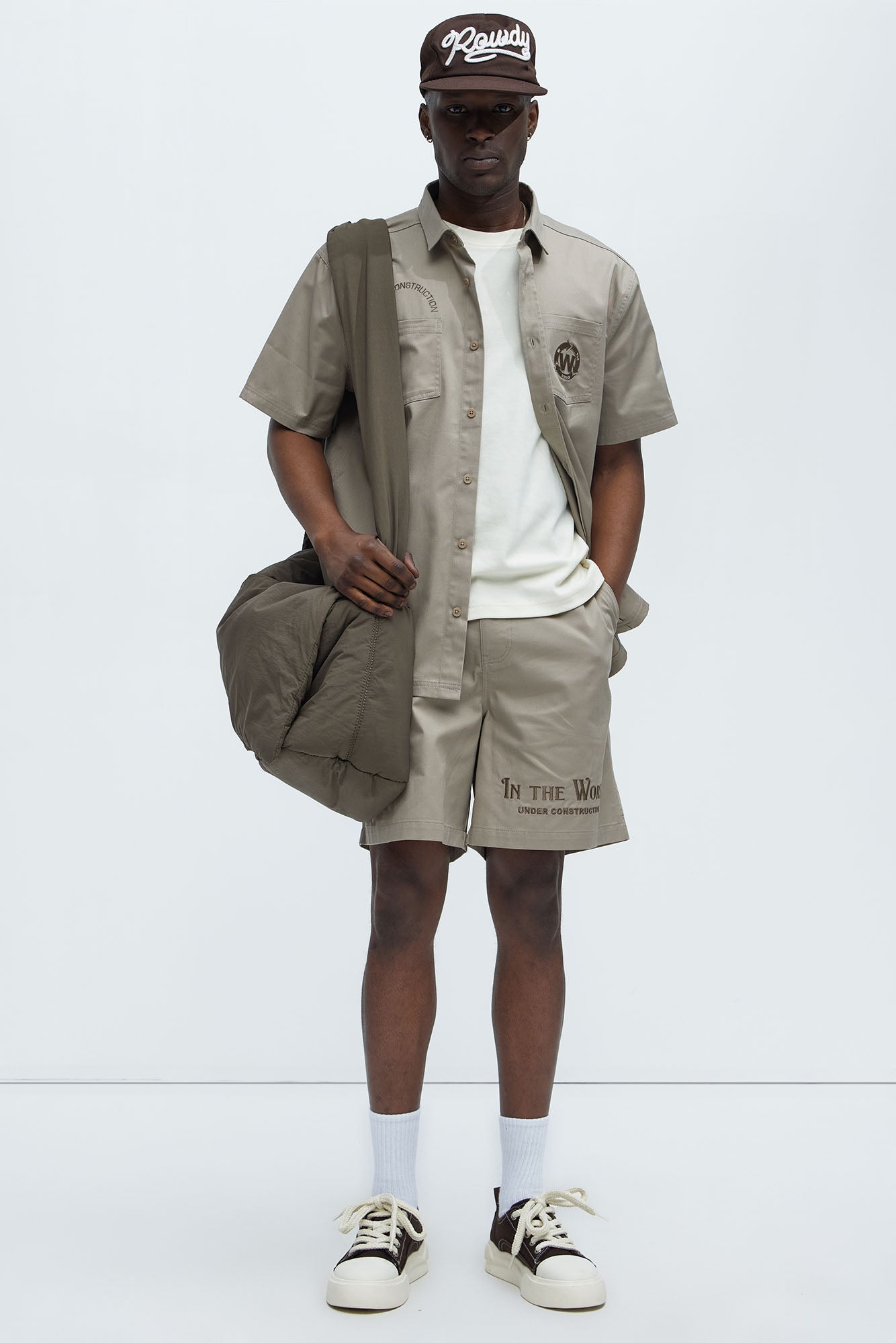 In The Works Relaxed Shorts - Stone image 1