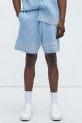 Palm Springs Knitted Relaxed Shorts - Blue/combo image 1