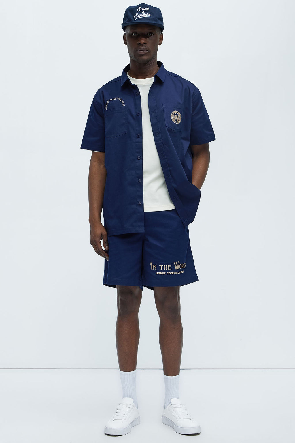 In The Works Relaxed Shorts - Navy image 2