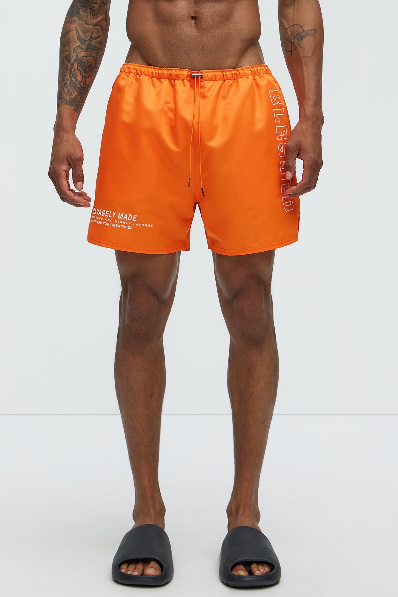 Blessed Swim Trunk 4″ - Orange image 1