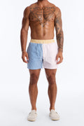 Day Party Seersucker Striped Swim Trunk 6″ - Multi Color image 1