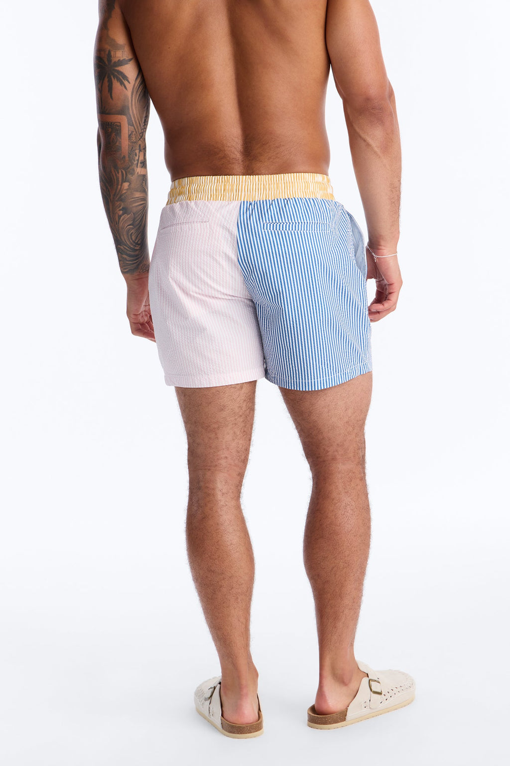 Day Party Seersucker Striped Swim Trunk 6″ - Multi Color image 4