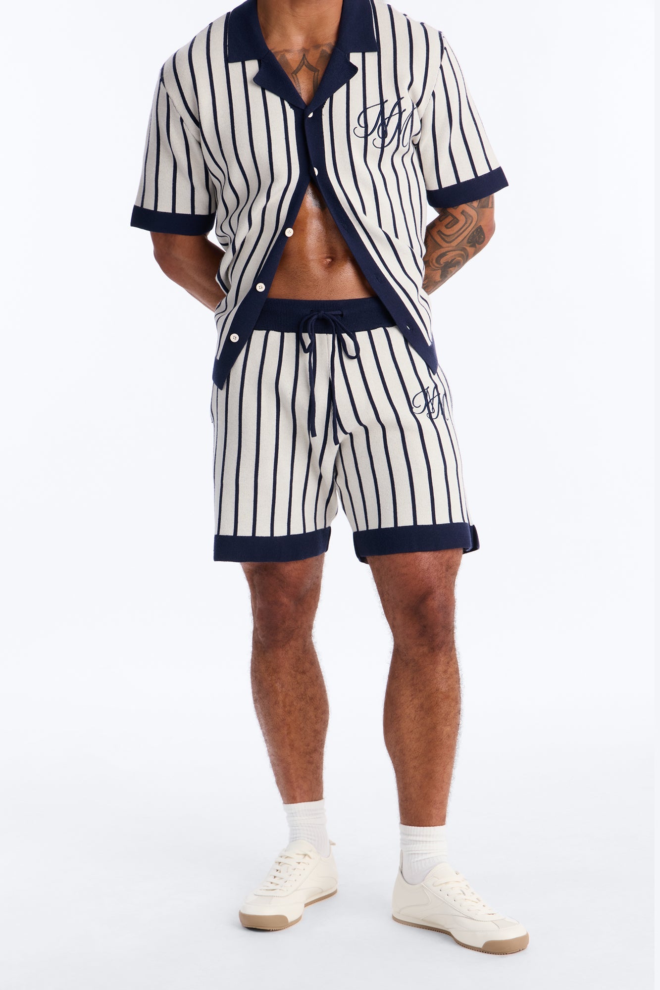 Relaxed Estate Stripe Short - Navy image 1