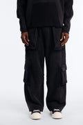 Baggy Cargo Drip Washed Sweatpants - Black Wash image 1