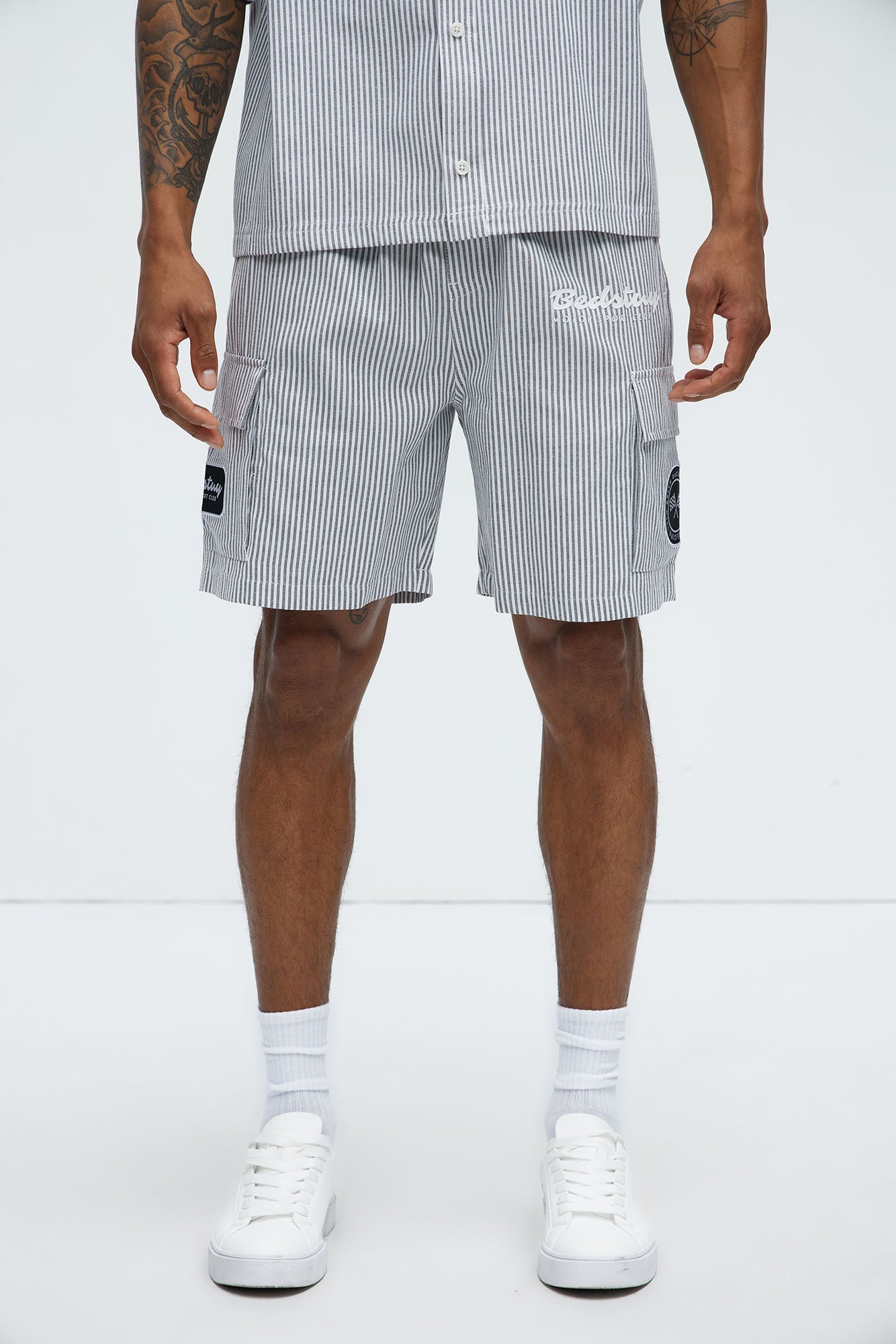 Bedstuy Patch Relaxed Shorts - Black/White image 1