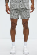 Havana Jacquard Relaxed Shorts - Grey image 1