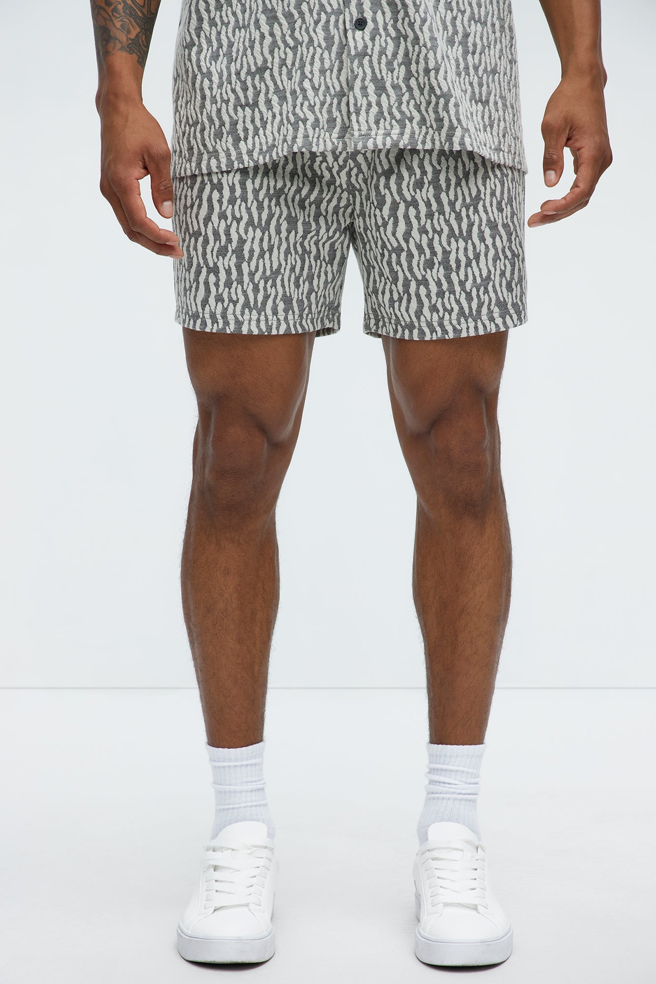 Havana Jacquard Relaxed Shorts - Grey image 1