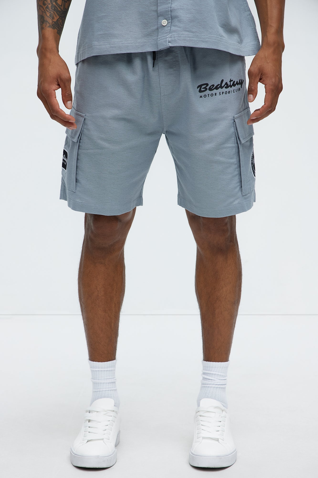 Bedstuy Patch Relaxed Shorts - Light Blue image 1