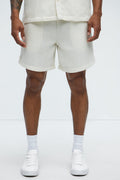 Subtle Waffle Texture Shorts - Cream image 1
