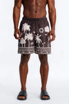Dune Resort Border Printed Swim Trunk 7″ - Brown image 1