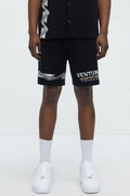 Dragon Palm Knitted Relaxed Shorts - Black/combo image 1