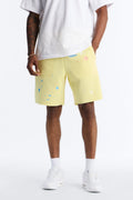 Relaxed Painted Gallery Embroidered Sweatshort - Butter Yellow image 1