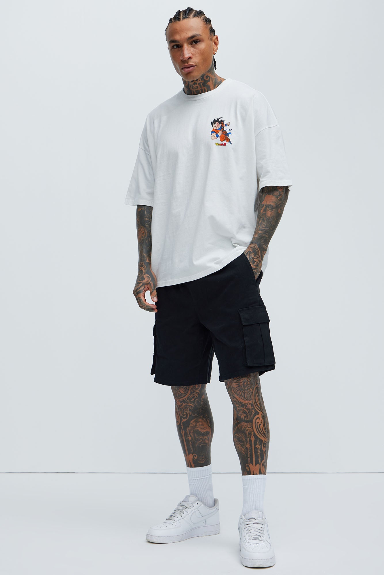 Twill Volley Cargo Shorts - Black image 2