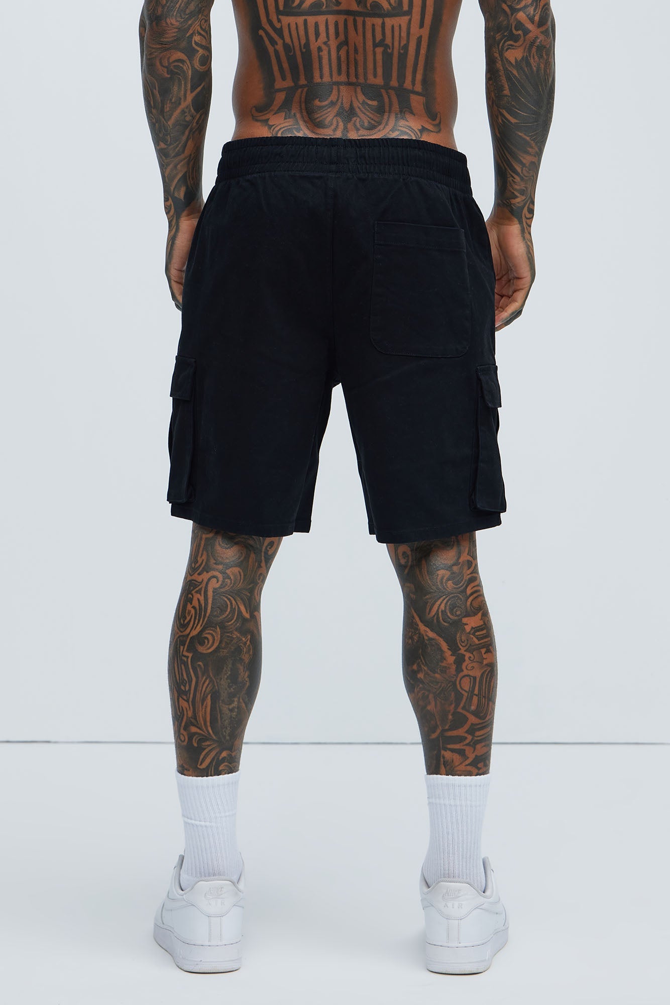 Twill Volley Cargo Shorts - Black image 4