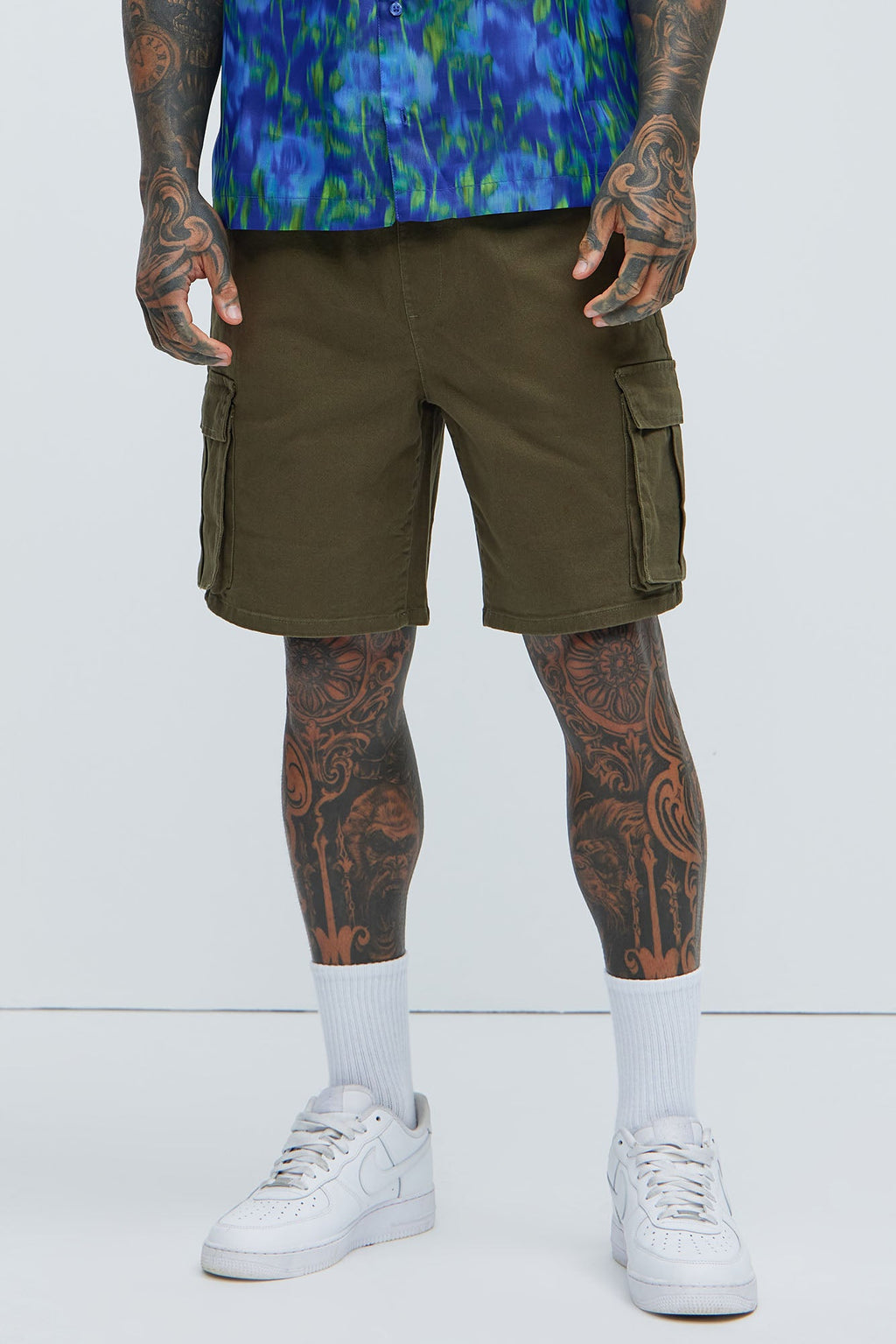 Twill Volley Cargo Shorts - Olive image 1